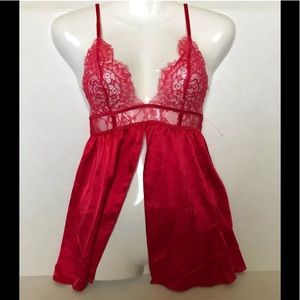 NWOT Victoria's Secret Red Lace Top sz XS